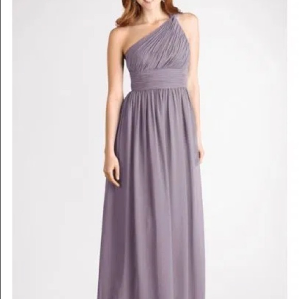 Purple/grey one shoulder Donna Morgan dress